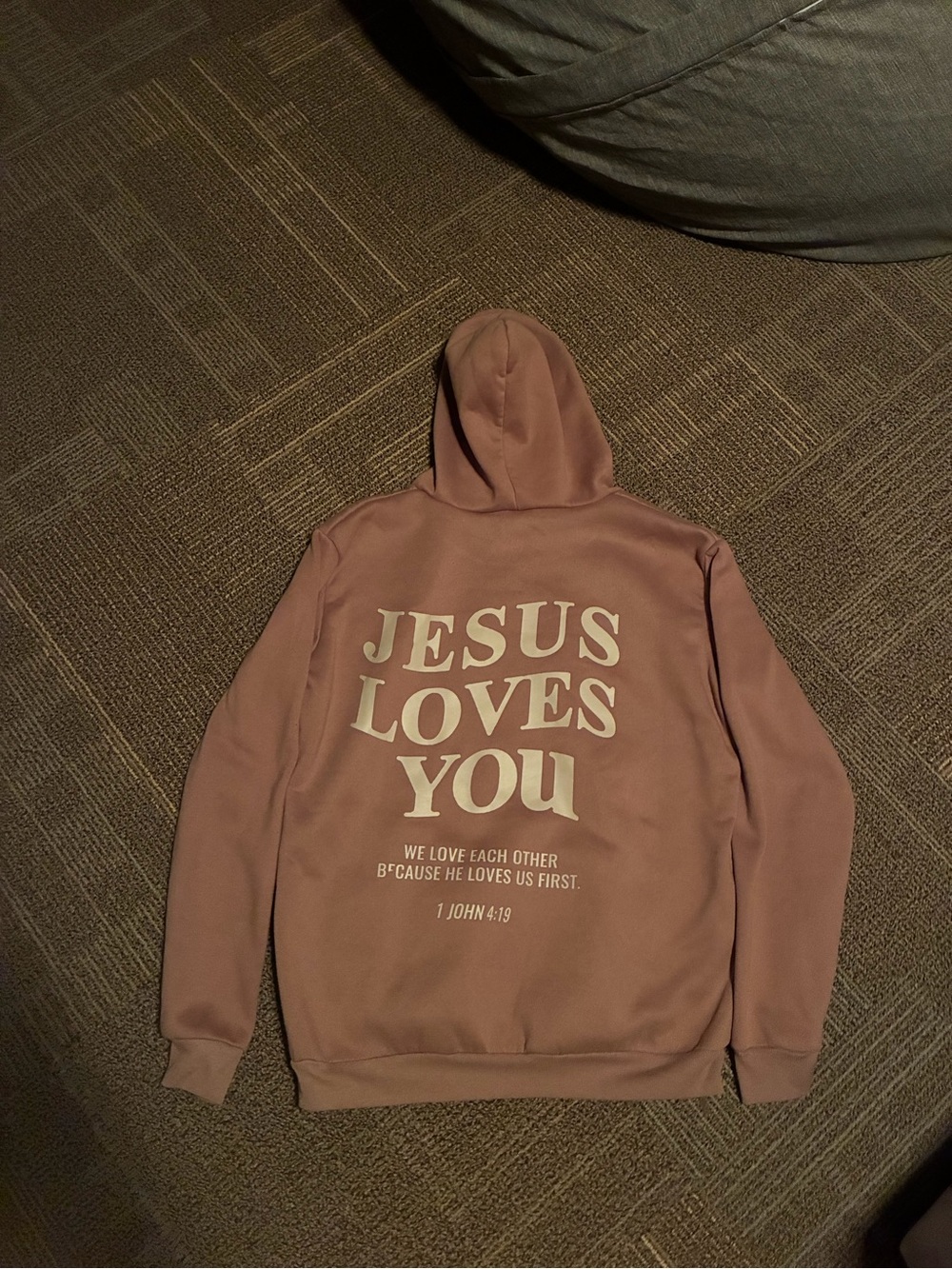 Jesus Loves You brown Hoodie Sweatshirt